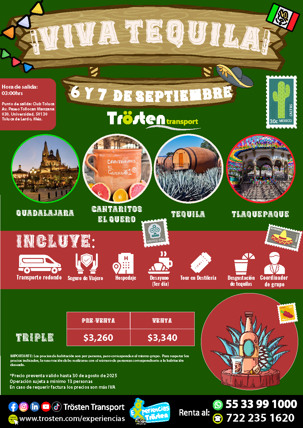 viva tequila trosten habitacion triple