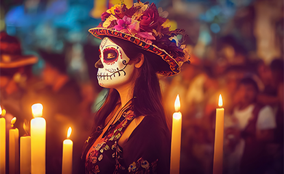 ilustracion-3d-mujer-calavera-pintada-cara-mexico-muertos-ritual-tradicional-mexicano